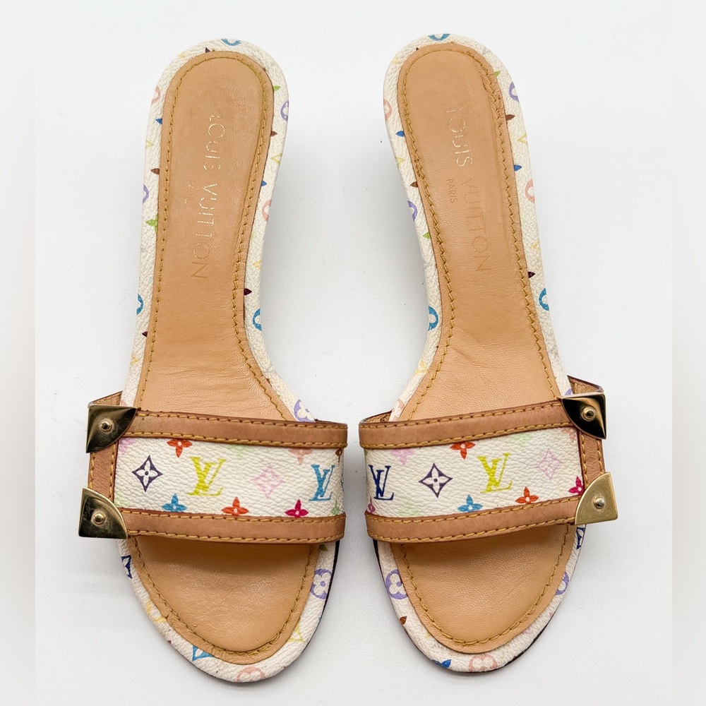 Louis Vuitton Y2K Murakami Multicolor LV
Monogram Mule Slide Sandals EU 37 US 7 - Picture 3 of 15